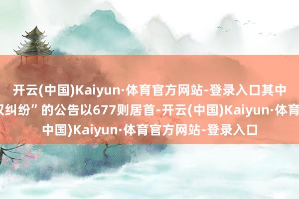 开云(中国)Kaiyun·体育官方网站-登录入口其中案由为“侵害商标权纠纷”的公告以677则居首-开云(中国)Kaiyun·体育官方网站-登录入口