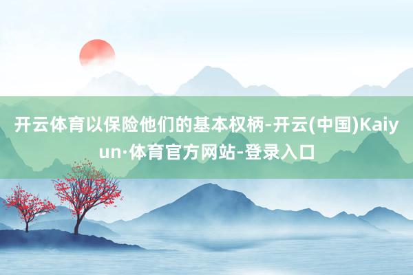 开云体育以保险他们的基本权柄-开云(中国)Kaiyun·体育官方网站-登录入口