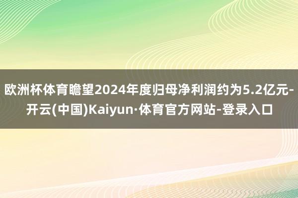 欧洲杯体育瞻望2024年度归母净利润约为5.2亿元-开云(中国)Kaiyun·体育官方网站-登录入口