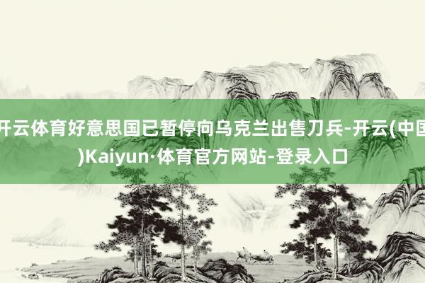开云体育好意思国已暂停向乌克兰出售刀兵-开云(中国)Kaiyun·体育官方网站-登录入口
