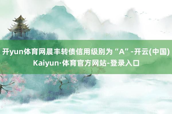 开yun体育网晨丰转债信用级别为“A”-开云(中国)Kaiyun·体育官方网站-登录入口