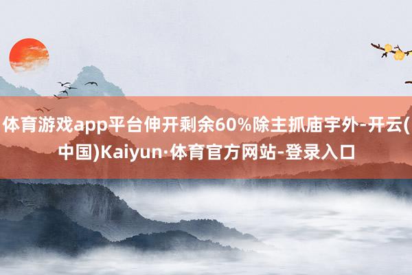 体育游戏app平台伸开剩余60%除主抓庙宇外-开云(中国)Kaiyun·体育官方网站-登录入口