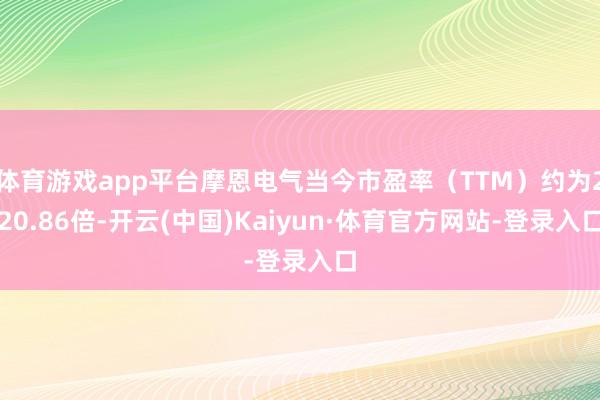 体育游戏app平台摩恩电气当今市盈率（TTM）约为220.86倍-开云(中国)Kaiyun·体育官方网站-登录入口