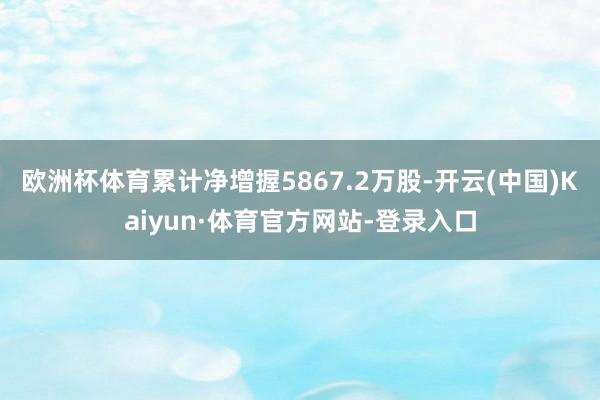 欧洲杯体育累计净增握5867.2万股-开云(中国)Kaiyun·体育官方网站-登录入口
