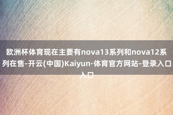 欧洲杯体育现在主要有nova13系列和nova12系列在售-开云(中国)Kaiyun·体育官方网站-登录入口